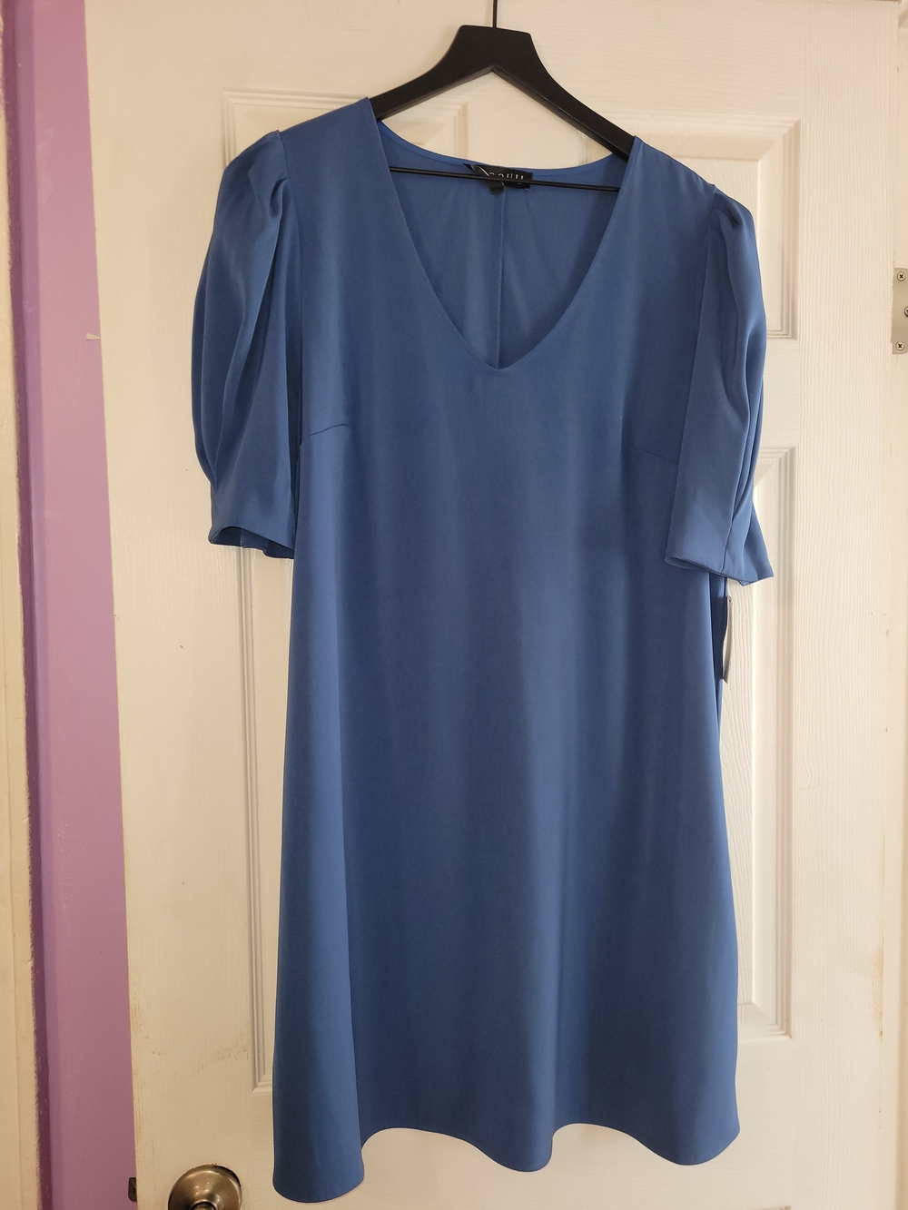 Eloquii Blue V-Neck Midi Shift Dress